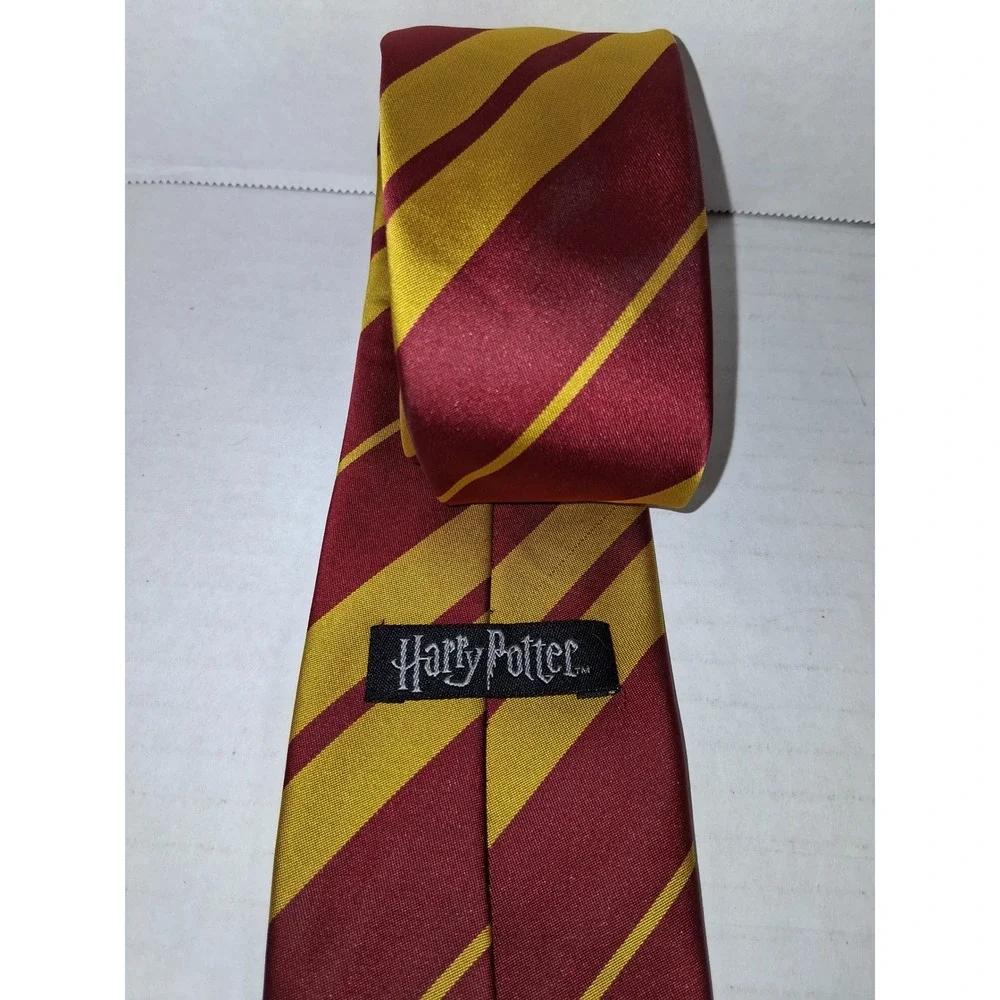 Harry Potter Gryffindor House Necktie‎ Red Gold Striped Crest Tie Men's