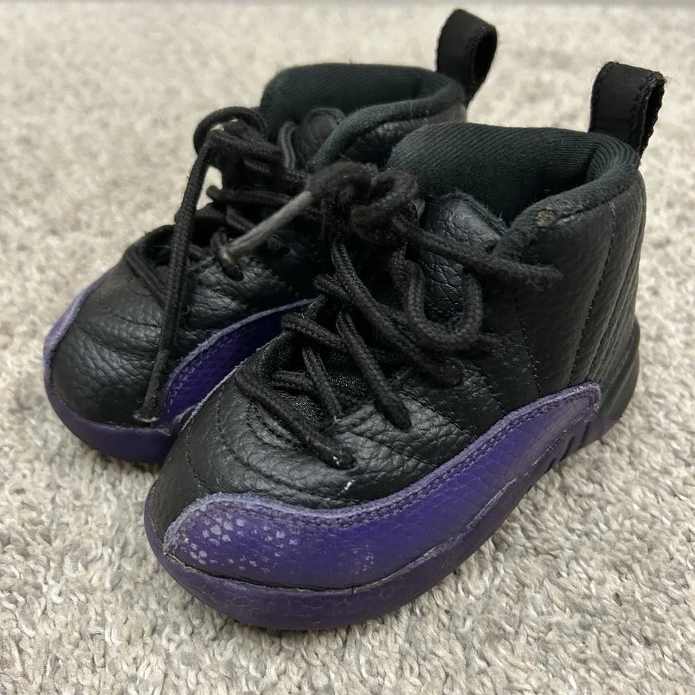 Air Jordan 12 Retro Field Purple Black‎ Shoes Sneakers US 6C Baby Toddler
