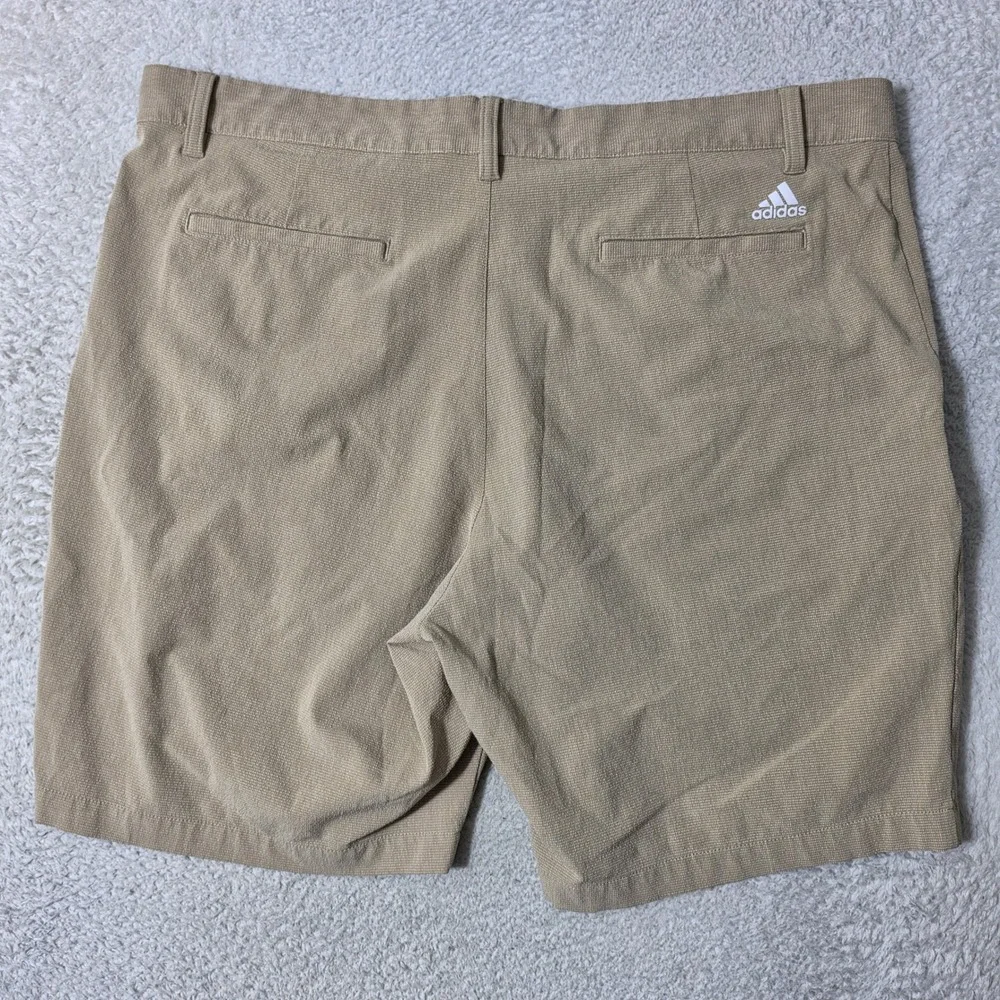 NEW! Adidas‎ Shorts Mens 38/8 Tan Stretch Golf Performance Textured HG8845