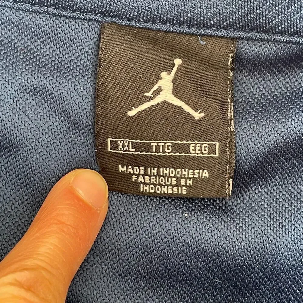VTG Air Jordan North Carolina Tar Heels Shooting Shirt 2XL Blue Warm Up Nike‎