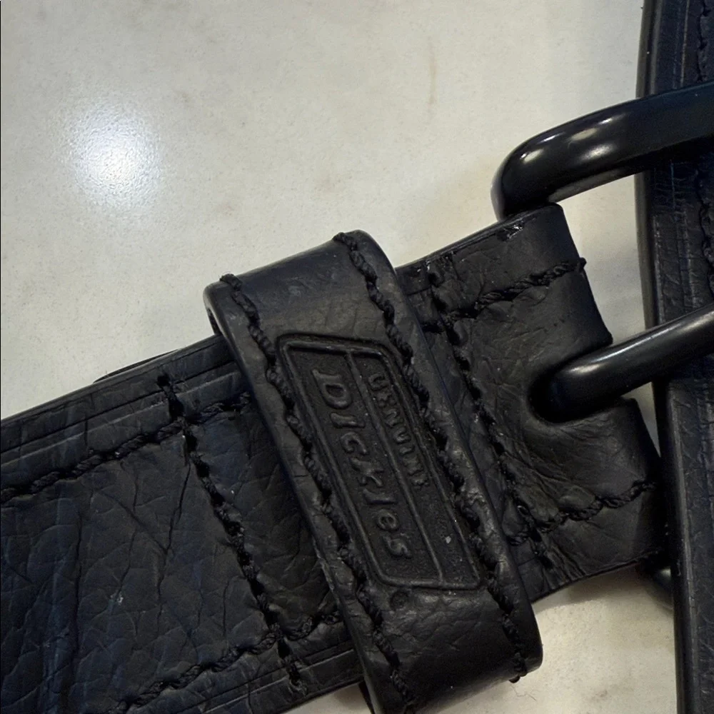 Dickies Leather Belt--Black‎ Stitch Dk Steel Roll Buckle Size 44