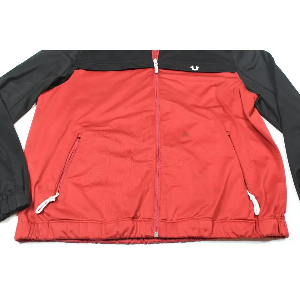 True Religion World Tour Track Jacket Mens 2XL Red Black Long Sleeve Full-Zip