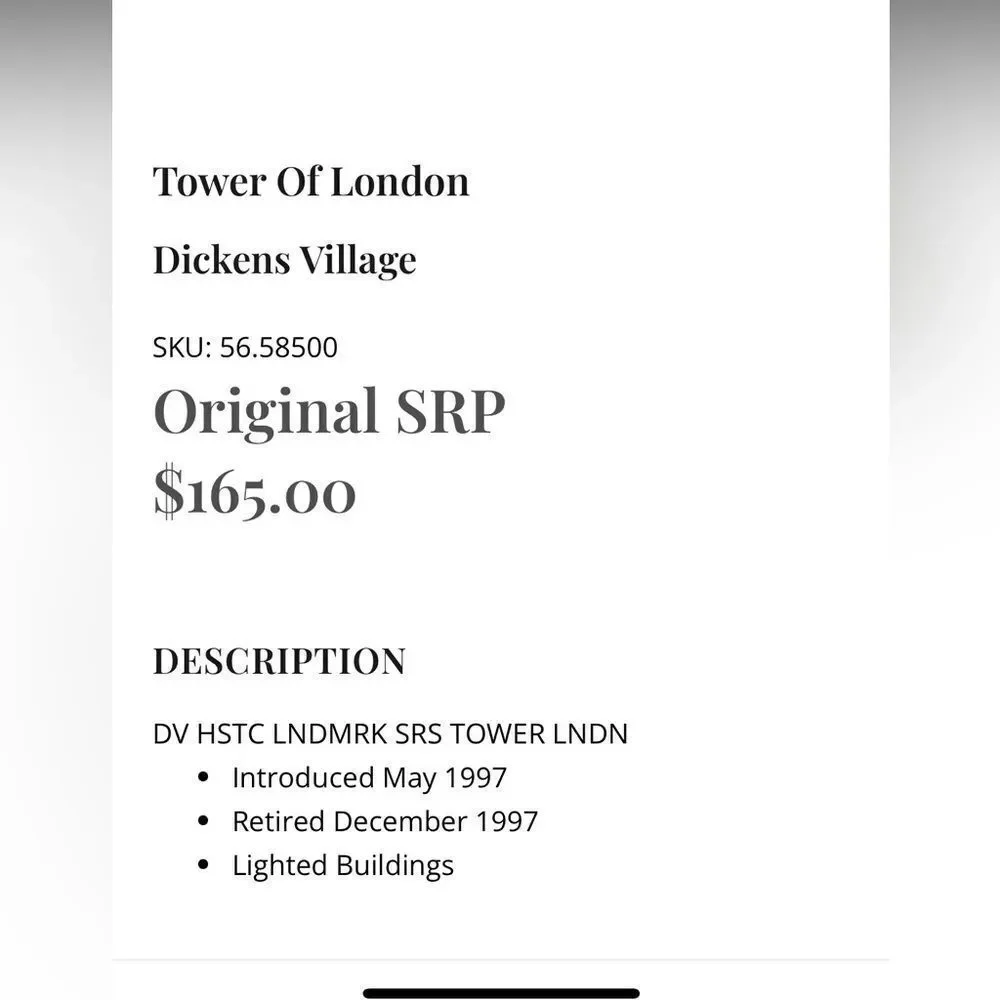 Department 56 tower london