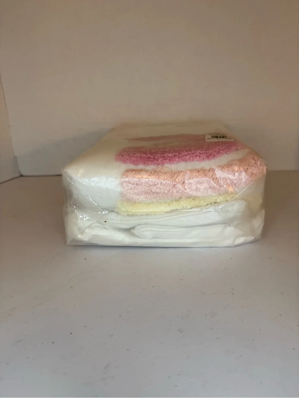 Pottery Barn Kids White Comforter with Pink Rainbow Accent