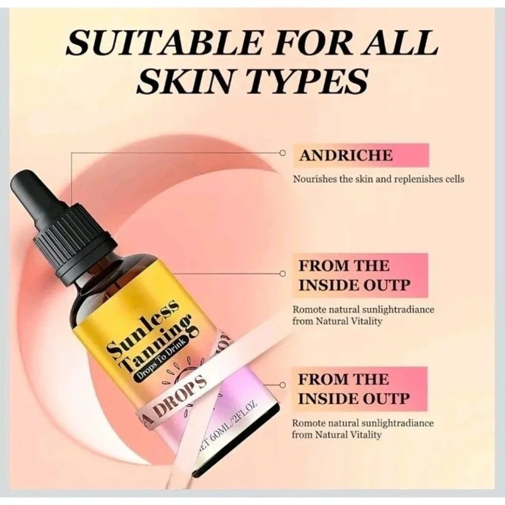 Sunless Tanning Drops To Drink, Drinkable Sunless Tanning Drops, Oral Drink 60ml