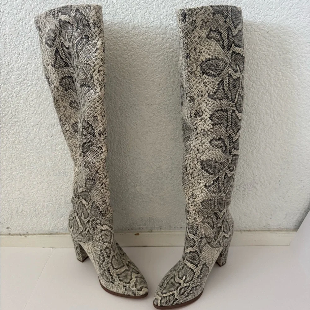 Express Snake Print Over the Knee Boots Size 7