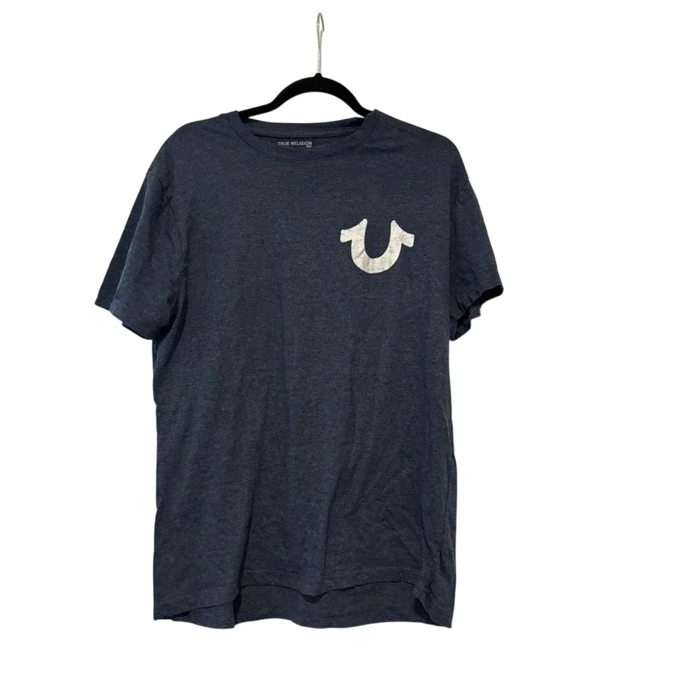 True Religions Y2K sz L blue t‎ shirt #646