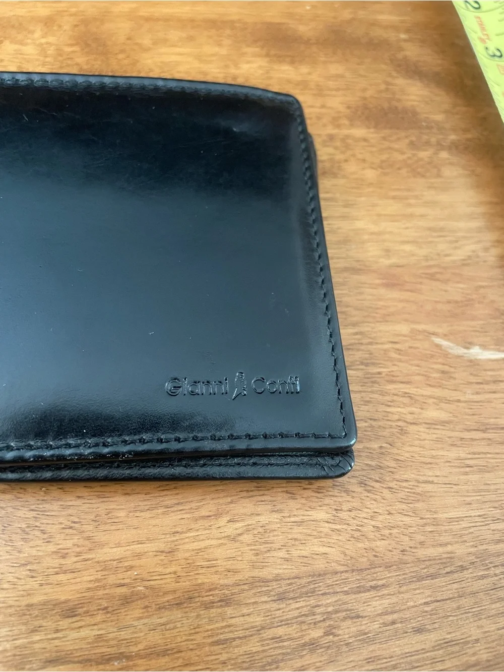 Gianni Conti Black Leather Bi-Fold Wallet