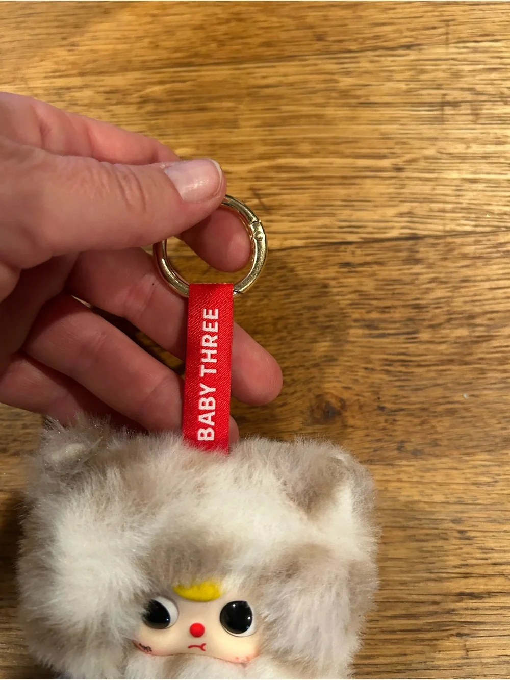 Plush Grey Furry Small Pet Keychain