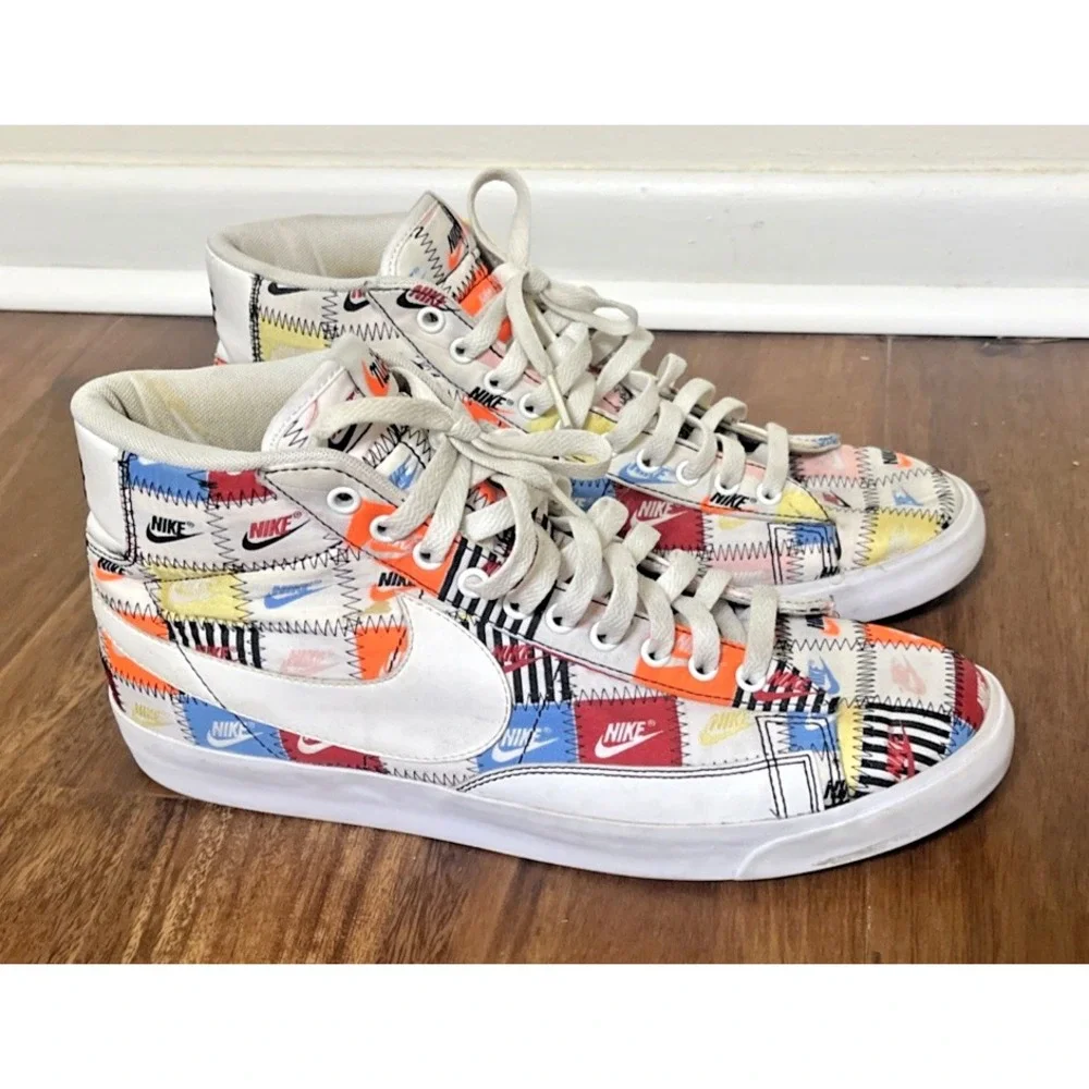 Nike Blazer Mid Patchwork Mens Sz 12 Shoes Athletic Retro Sneaker Gym CI9887-100