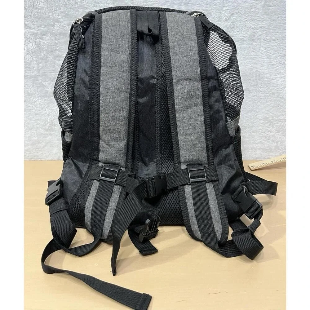 PetAmi Deluxe Pet Carrier Backpack,‎ Ventilated Mesh, Gray/Black, Travel Bag