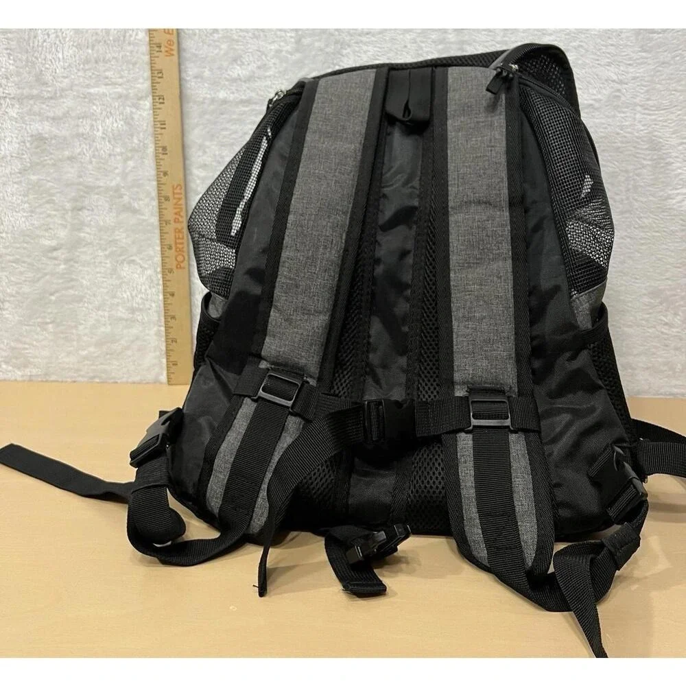 PetAmi Deluxe Pet Carrier Backpack,‎ Ventilated Mesh, Gray/Black, Travel Bag
