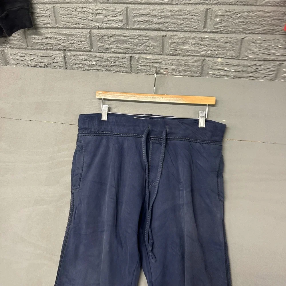 True Religion Section Sweatpants Navy Blue‎ Straight Leg Tie Hem Mens Small S