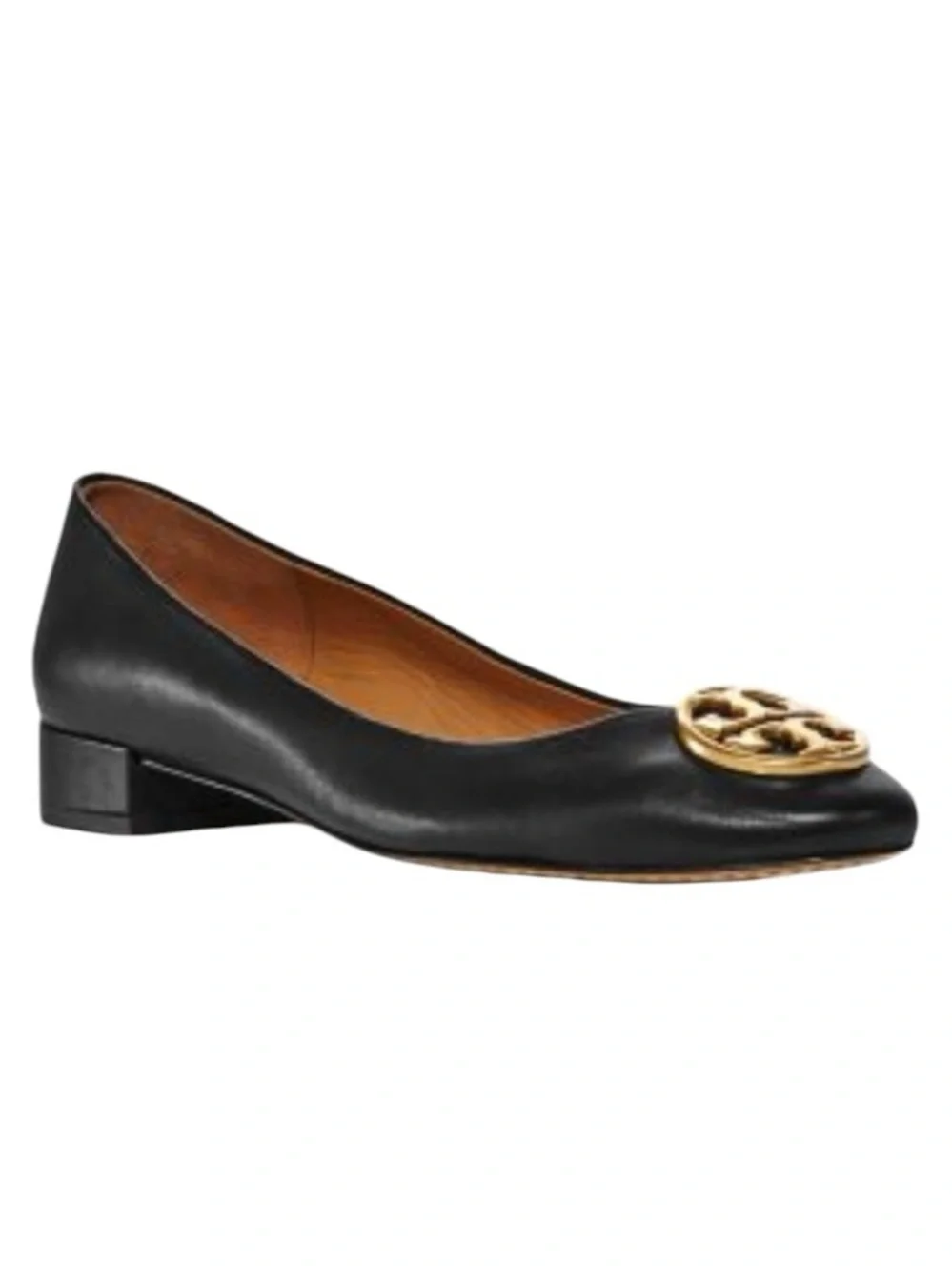 TORY BURCH Black Chelsea 25mm Ballet Flat Logo Heel Size 9 $268 Old Money