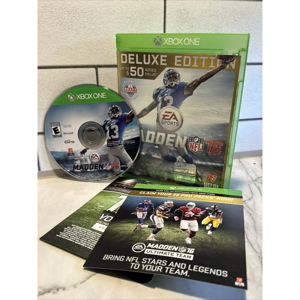 Madden NFL 16 Deluxe Edition Xbox One 2015 EA Sports Football Game Disc