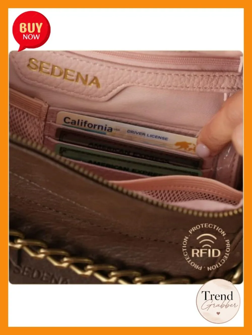 Anti-Pickpocket Crossbody Bag - Large Vegan Faux Leather Sling with RFID,