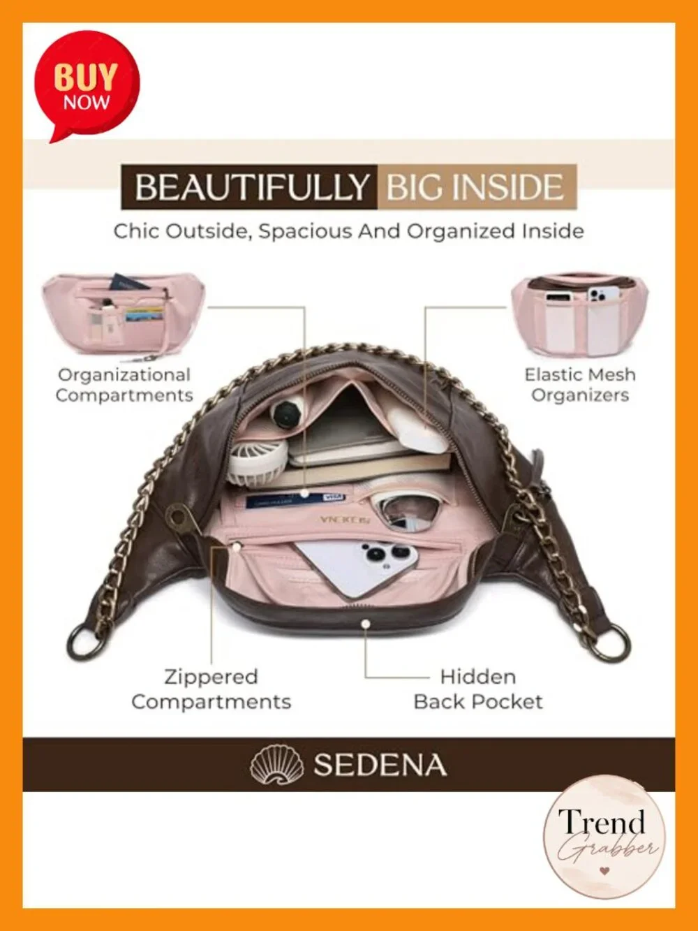 Anti-Pickpocket Crossbody Bag - Large Vegan Faux Leather Sling with RFID,