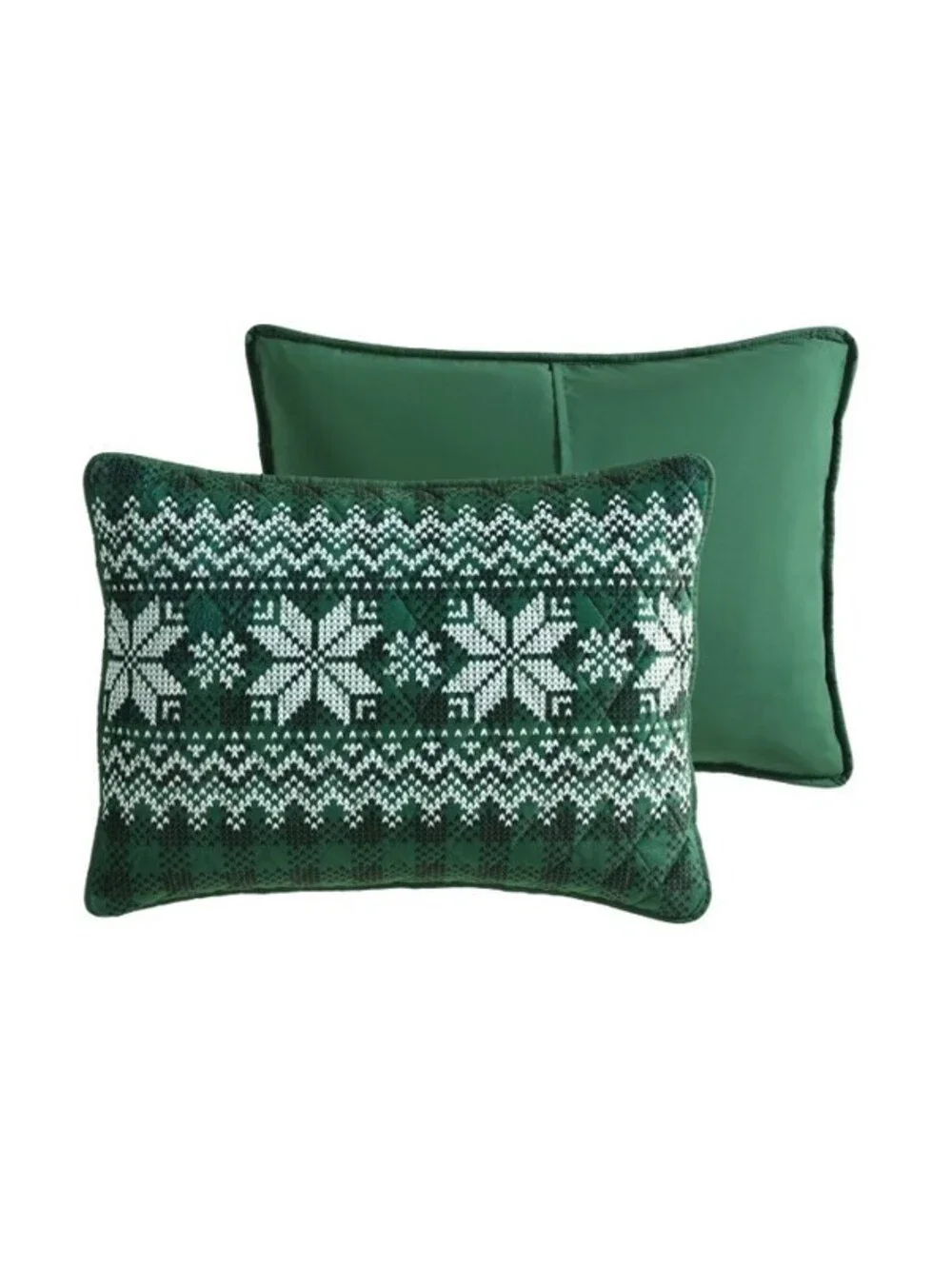 Lenox 3-Piece Quilt Set Snowflake Green KING SIZE