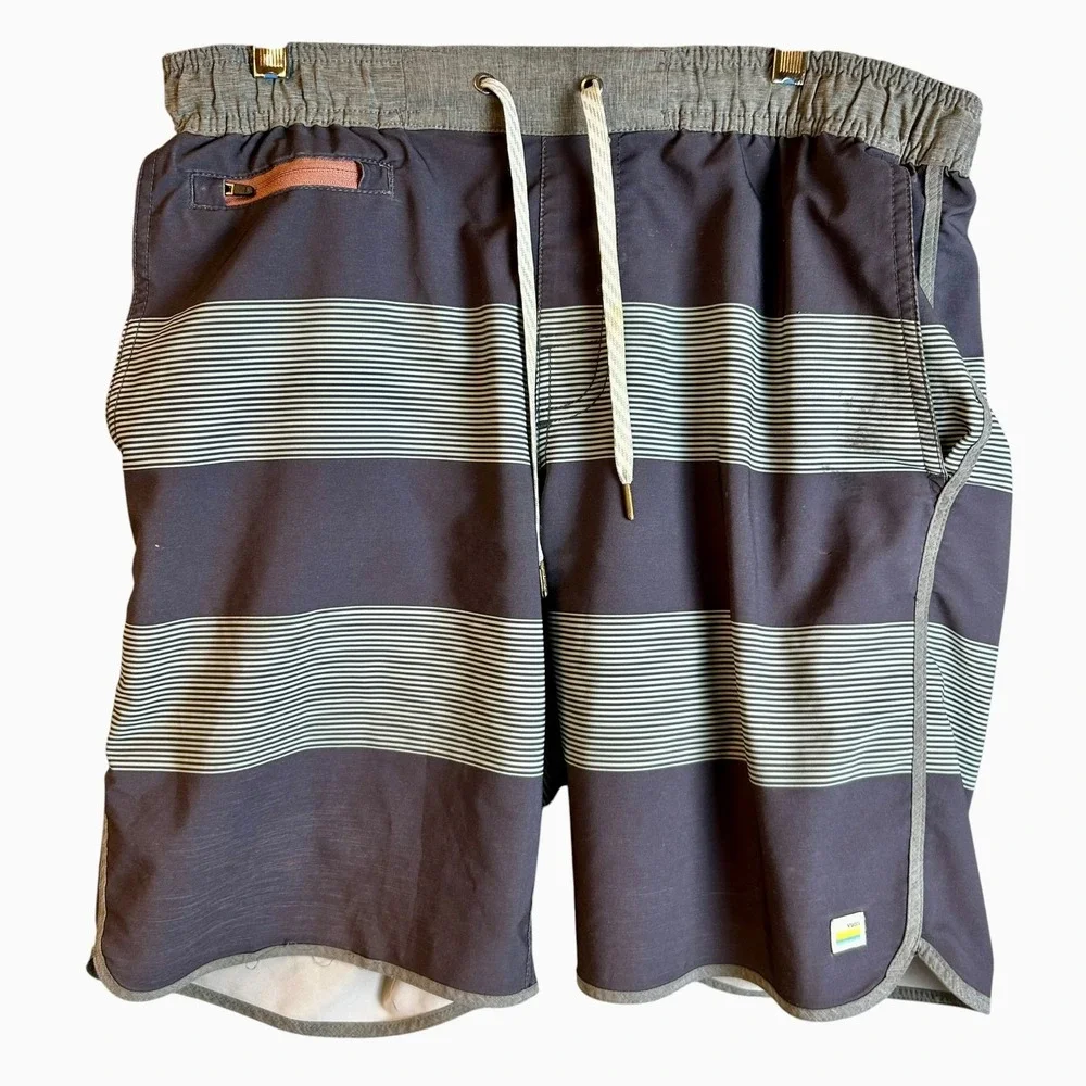 Vuori Banks Shorts Mens Medium Performance Athletic Unlined Drawstrings Gray