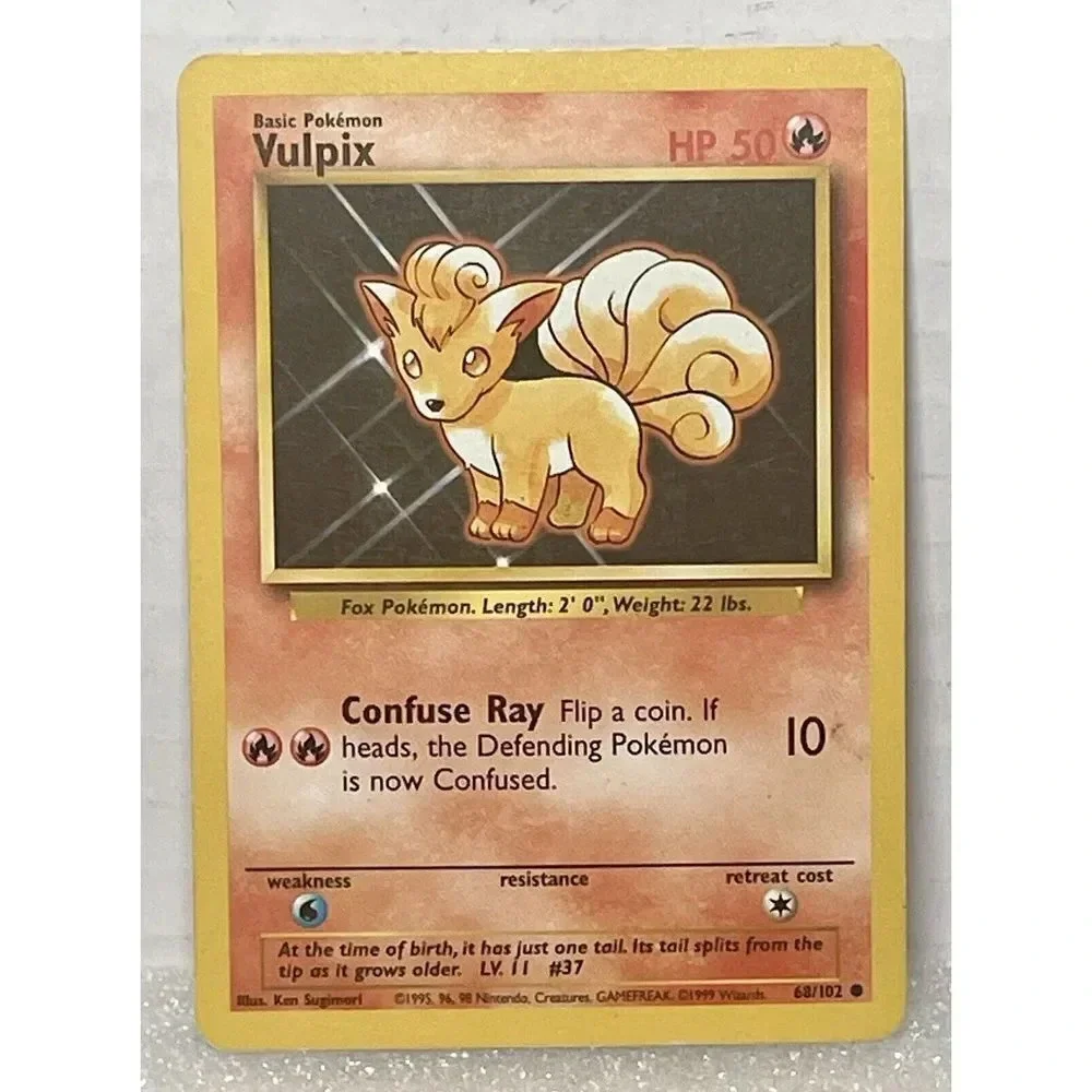 Vulpix 68/102 Base Set Unlimited Common Non‎ Halo 1999 WOTC Pokemon Card LP