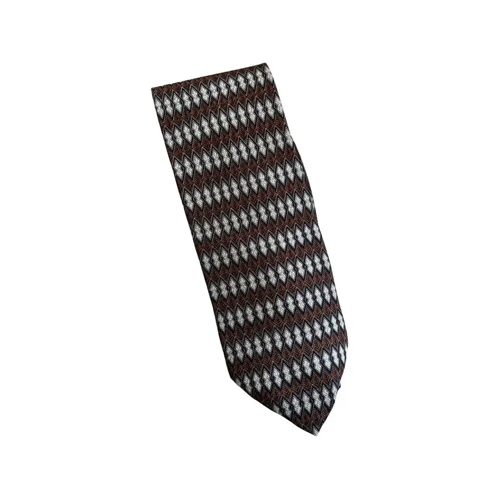 Vintage Kenneth Cole 90s Silk Necktie Brown Tan Neutral