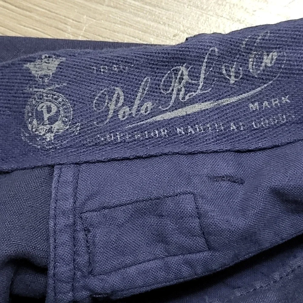 Polo Ralph Lauren 8-inch Straight Fit Linen-cotton Short Mens Navy Blue Size 34