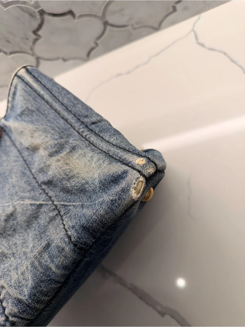 Prada denim tote