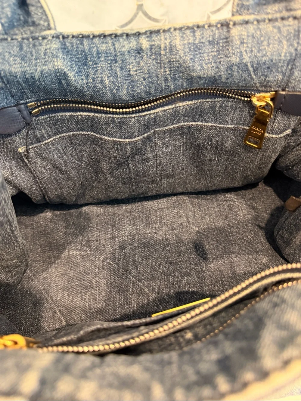 Prada denim tote