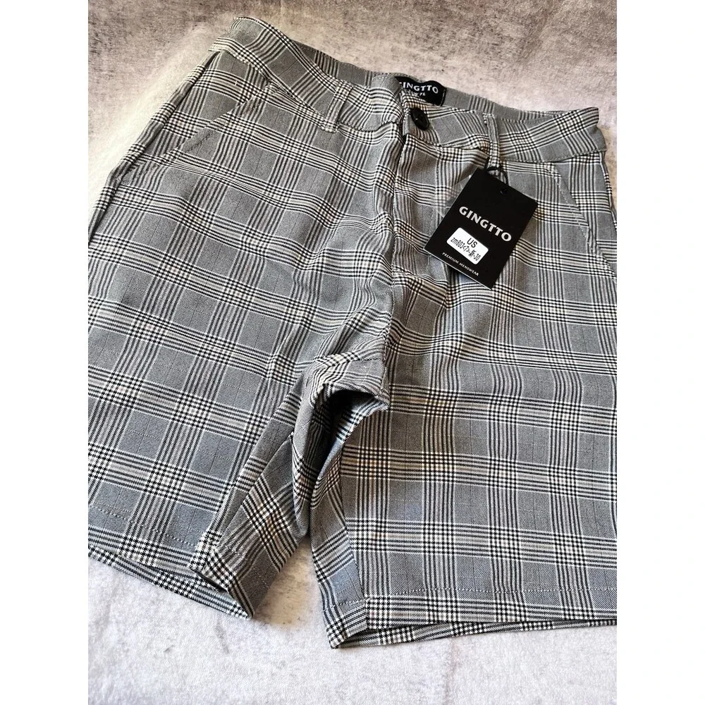 GINGTTO Mens Slim Fit Shorts Stretch Tapered Leg Skinny 5
