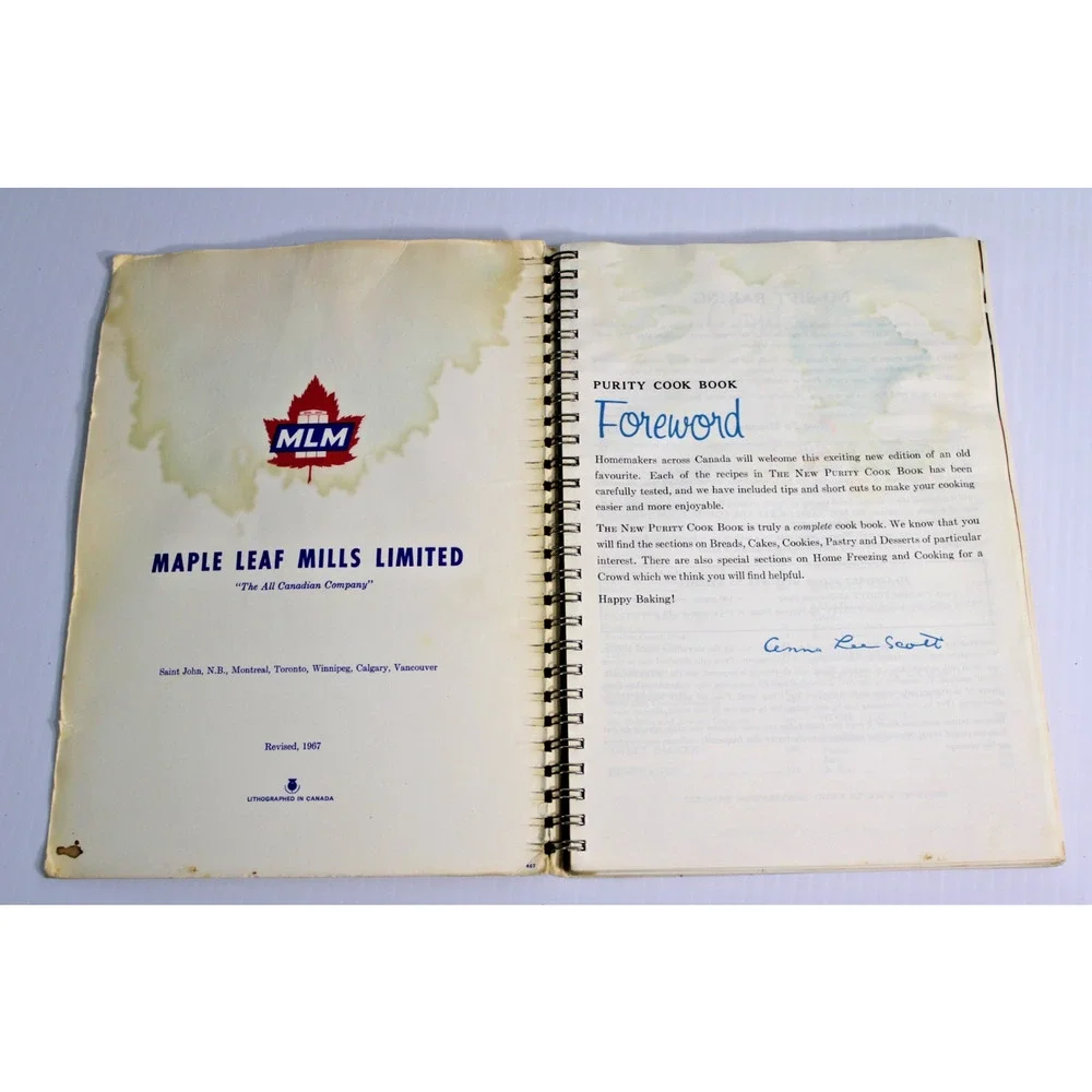 Vintage 1967 The All New Purity Cook Book Canadian Cooking Maple Leaf Mills