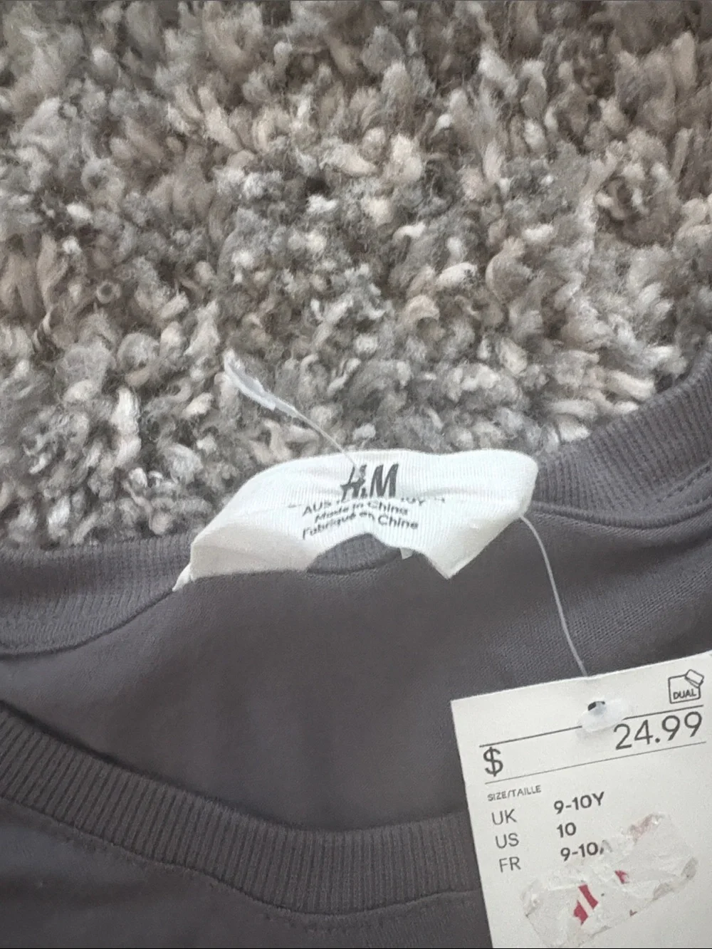 H&M Girls Charcoal Smocked Tulle Dress