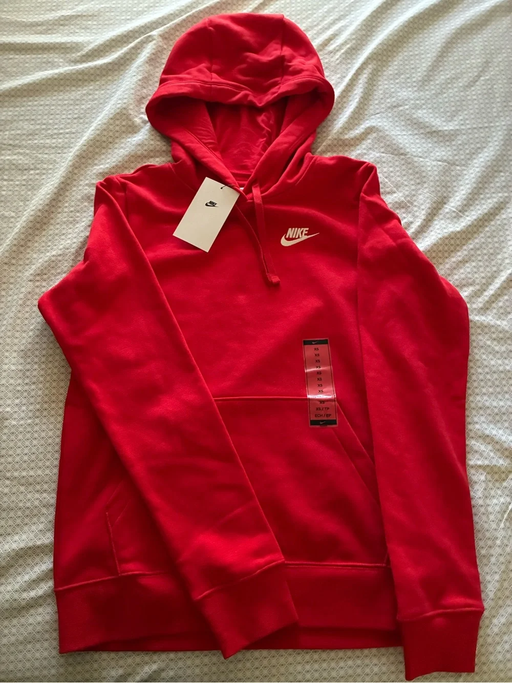 Nike Red Pullover Hoodie with White Logo