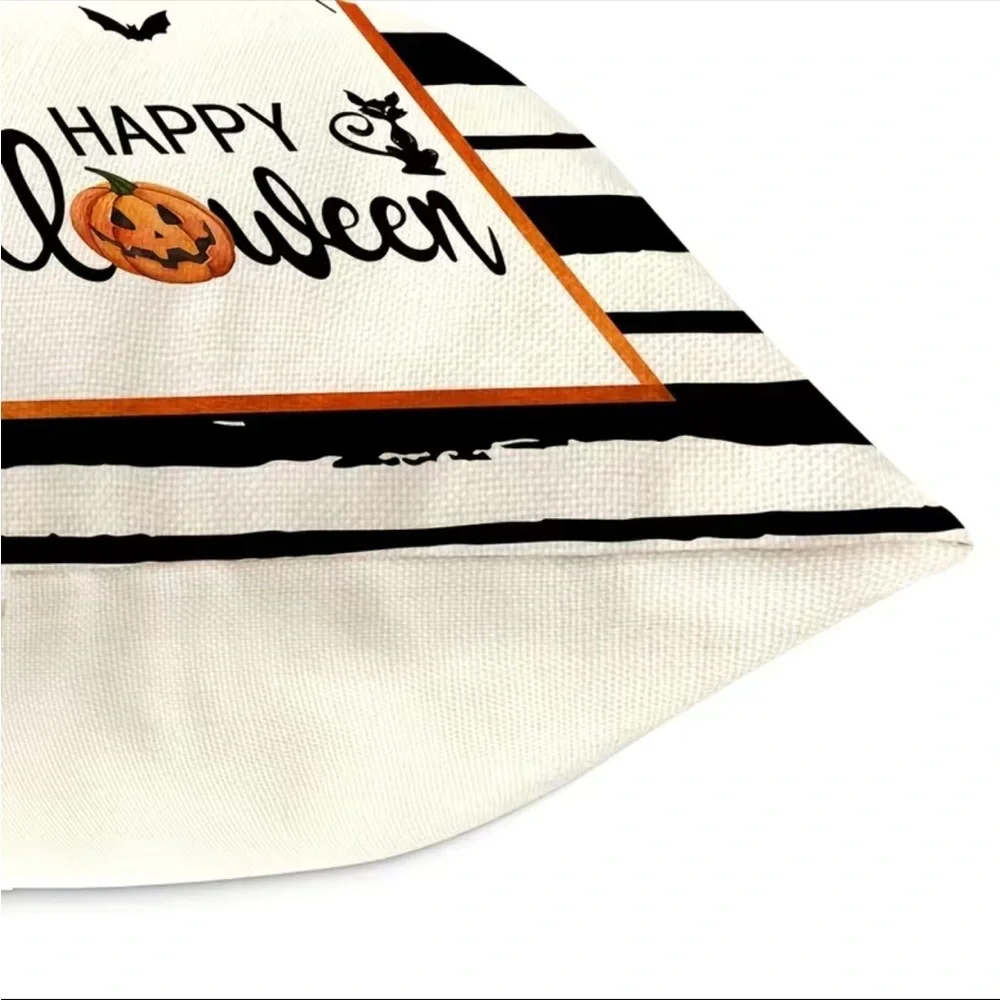 1 Pc‎ Happy Halloween Square Cushion Cover, Fall Zipper Single-sided Printed Pi