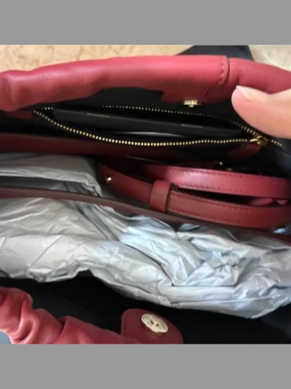 Strathberry NWT Charlotte Midi Nappa Leather Drawstring Bag(ORIG. $595) OXBLOOD