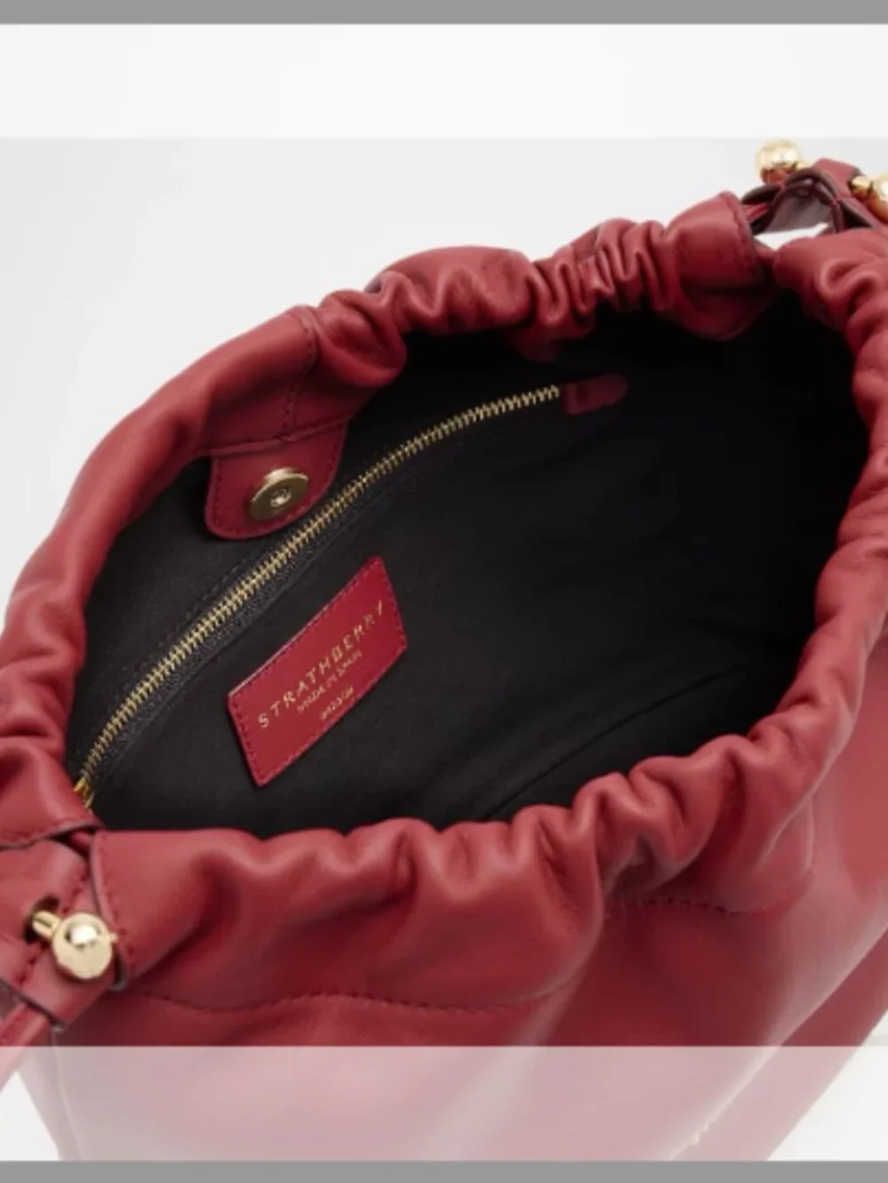 Strathberry NWT Charlotte Midi Nappa Leather Drawstring Bag(ORIG. $595) OXBLOOD