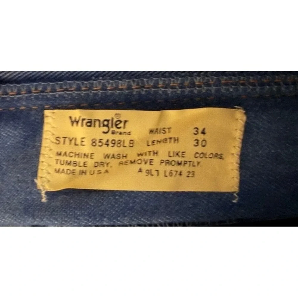 Vintage 70's Wrangler‎ Blue Denim Jeans Size Men's 34x30 NWOT Made In USA