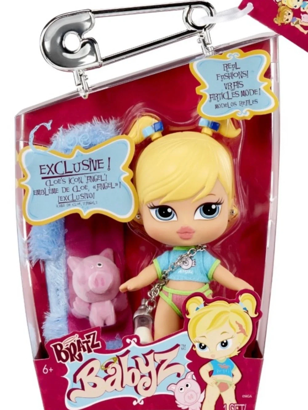 NEW Bratz Babyz Cloe with pet pig, bottle and blanket, collectible doll MGA