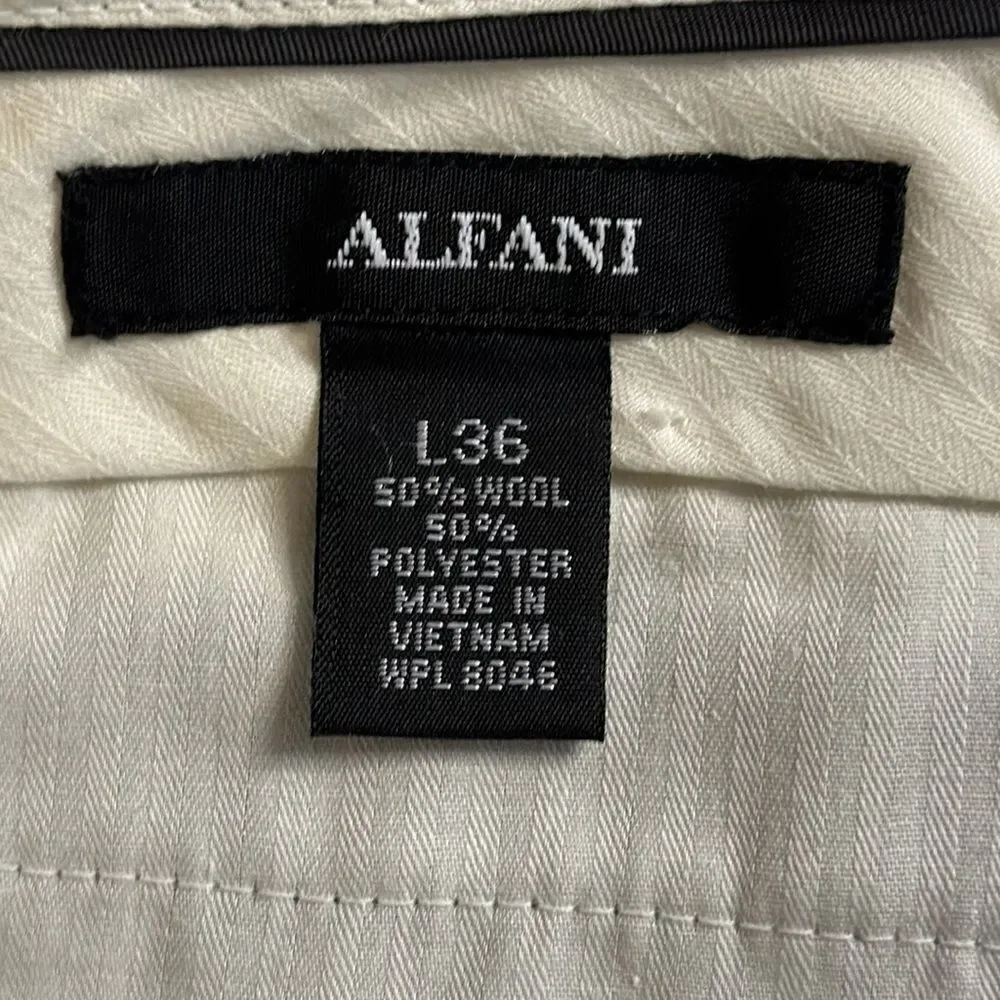 Alfani Mens size 36 Gray Wool Blend Formal Trousers Office, Wedding Etc