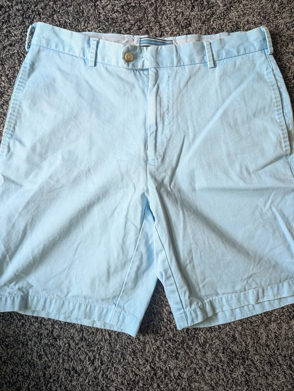 Peter Millar Light Blue Flat-Front Cotton Shorts