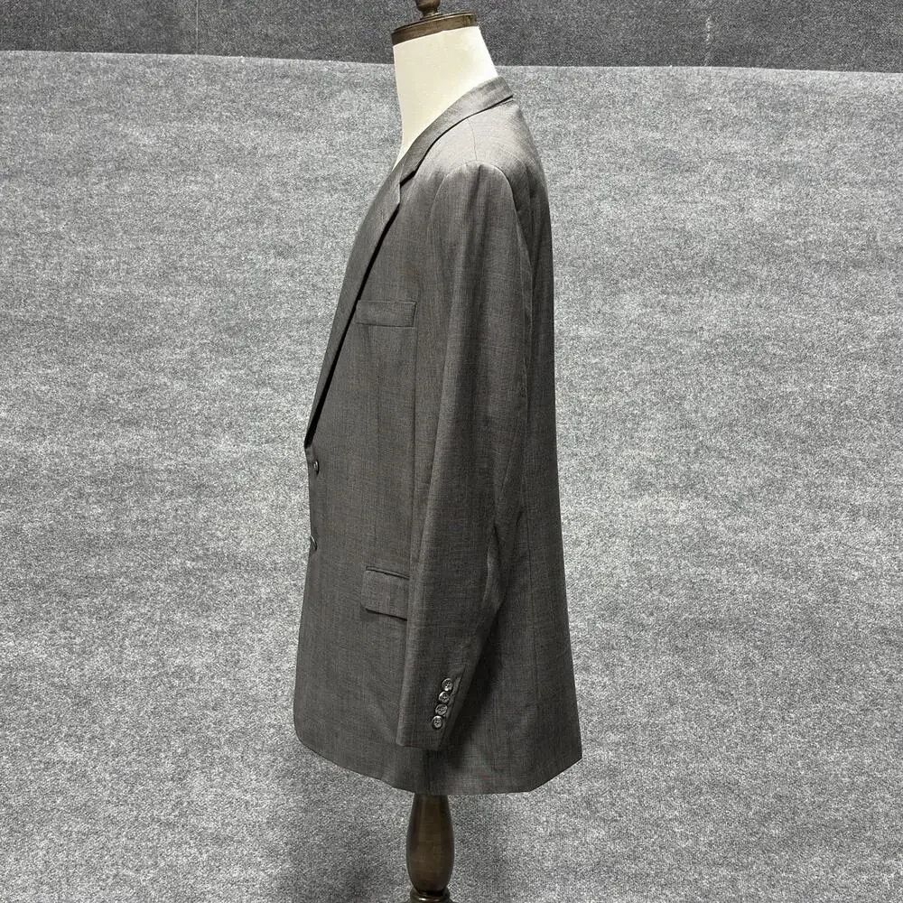 Vintage Hickey Freeman Jacket Mens 46 Long Gray Glen Plaid Wool USA Barneys NY