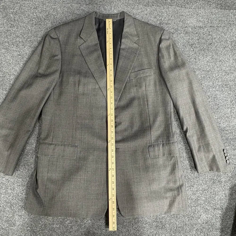 Vintage Hickey Freeman Jacket Mens 46 Long Gray Glen Plaid Wool USA Barneys NY