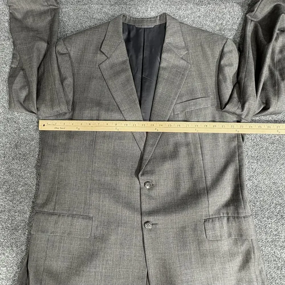 Vintage Hickey Freeman Jacket Mens 46 Long Gray Glen Plaid Wool USA Barneys NY