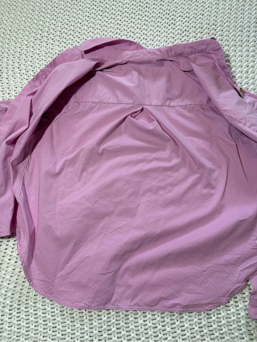 lululemon vita pink cotton blend poplin button down shirt size small