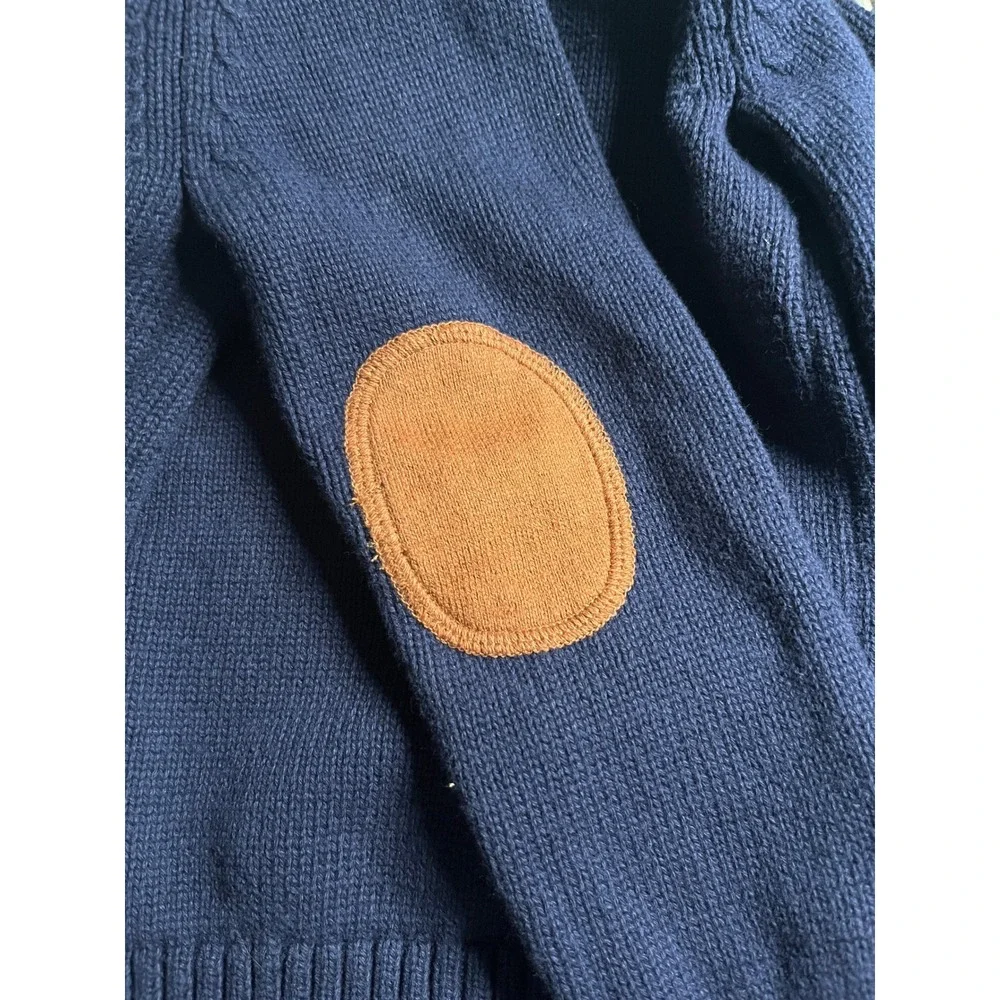 Gymboree Airplane Sweater Toddler 3T Navy Blue Knit Pilot Elbow Patches Pullover