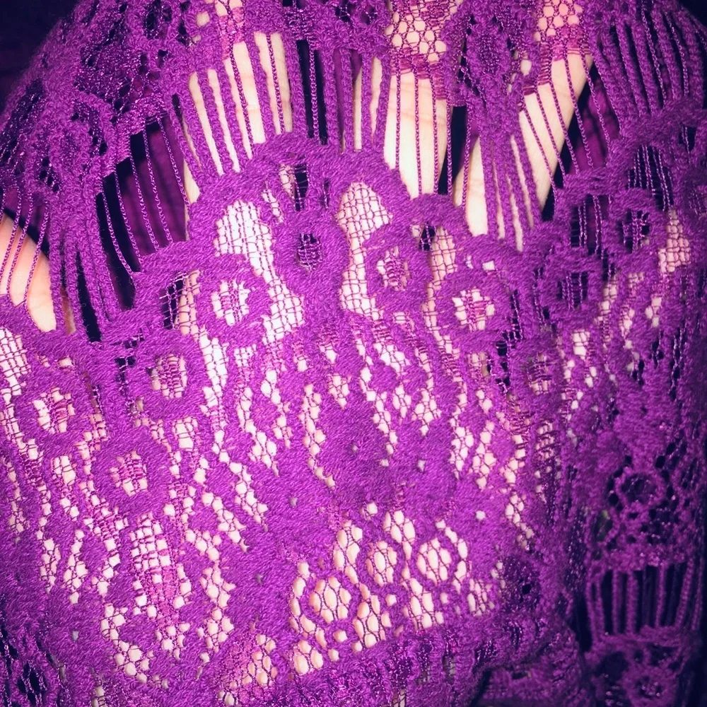 NWT Free People: Sm Purple Lacey Open Back Dress