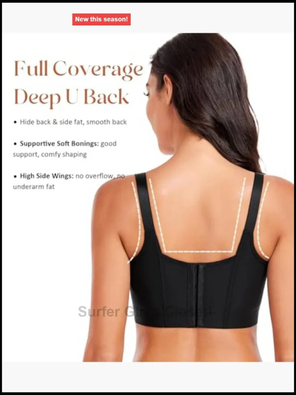 Push Up Full Coverage Back Smoothing Underwire Bra Women