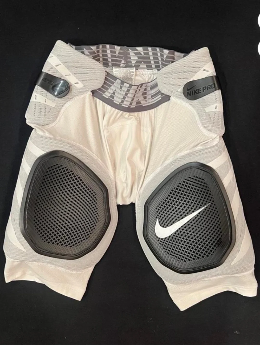 Nike Pro Hyperstrong White 5 Pad Hard Plate Football Girdle Padded Shorts Medium