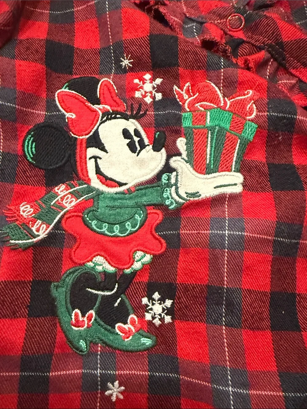 Disney parks girl Christmas Minnie Mouse sleeper size 24 months .