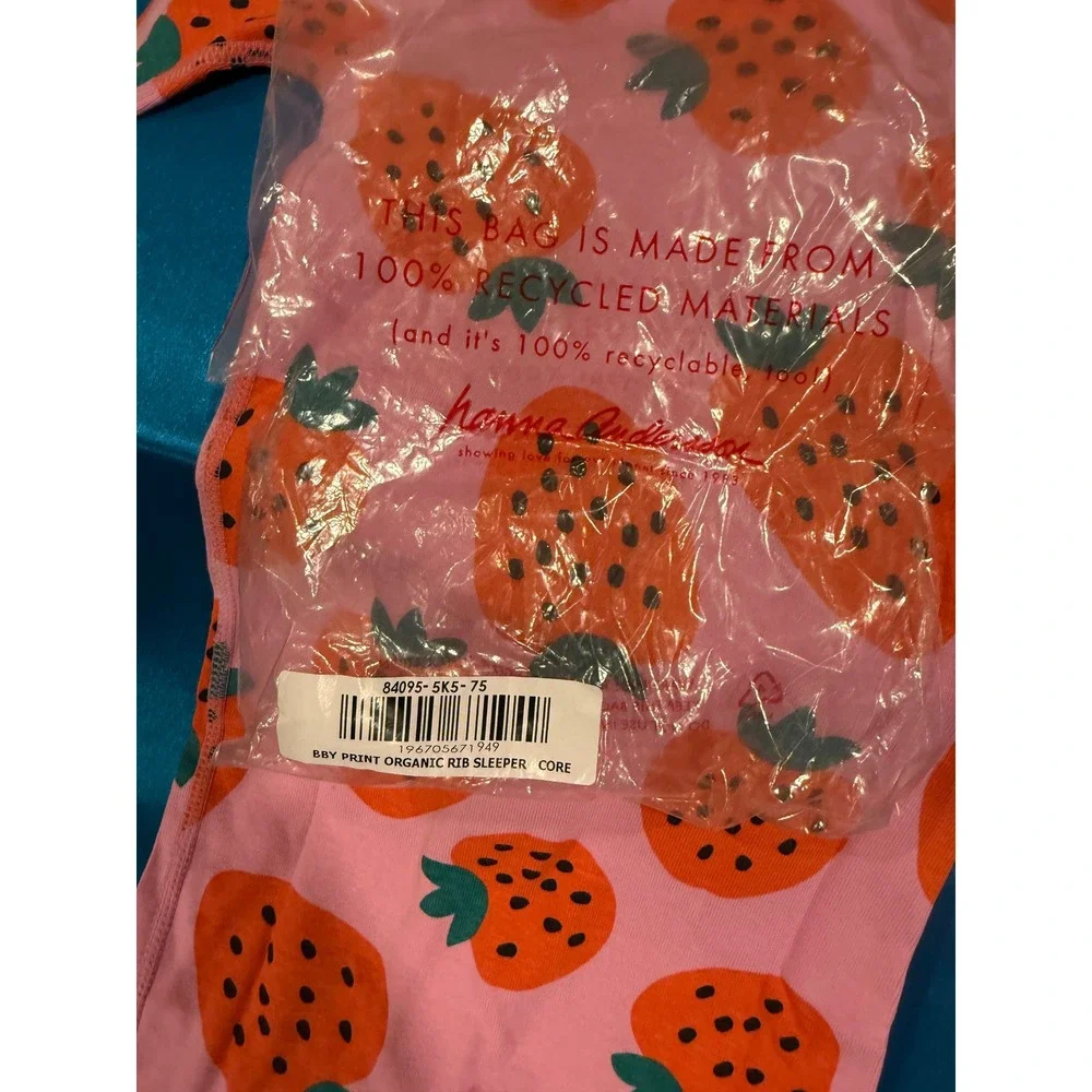 Hanna Andersson HannaJams™ Strawberry Sleeper 🍓 | 12–18M | 100% Organic Cotton