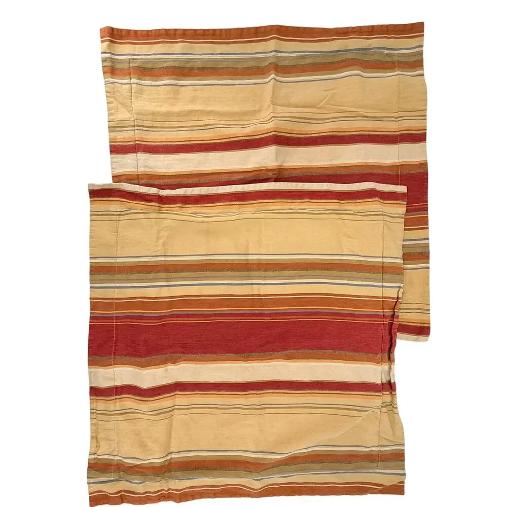 Pottery Barn Set of 2 Striped Linen Cotton Euro Shams 26